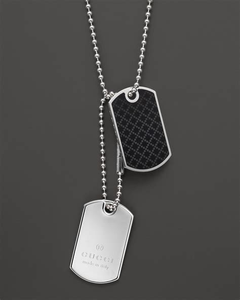 gucci dog tag necklace|gucci dog tags for men.